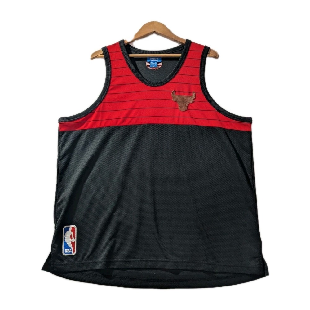 Adidas Chicago Bulls Mesh Tank Top XL NBA Jersey Style Sleeveless Black Red 66